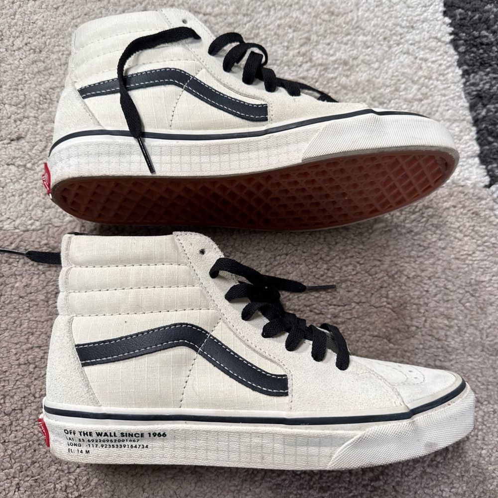 Vans Sk8-Hi Ripstop Skate Shoes Sneakers Antique White VN0A4BV622H